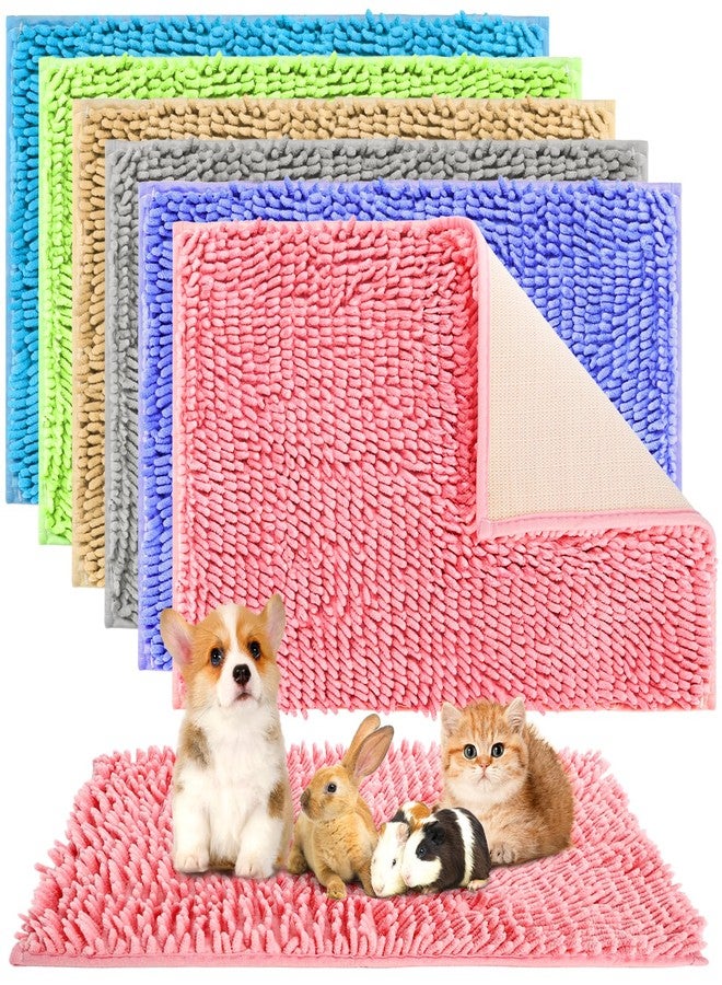 WRINGKIT 6 Pack Guinea Pig Mats, 16 x 24 Inch Guinea Pig Cage Liner, Washable Fleece Bedding Pee Pads, Non-Slip Animal Sleeping Mat for Bunny, Rabbit, Hamster, 6 Colors - Image 1